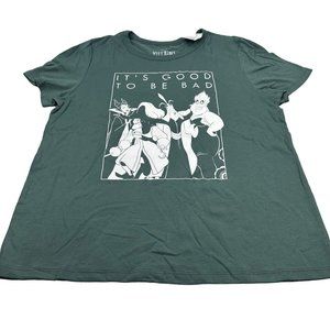 Disney Villains Women's Size XL It's Good To Be Bad Short Sleeve Tee Shirt Green